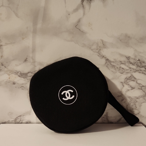 Chanel Beauty Black Canvas Round Pouch - Picture 2 of 3